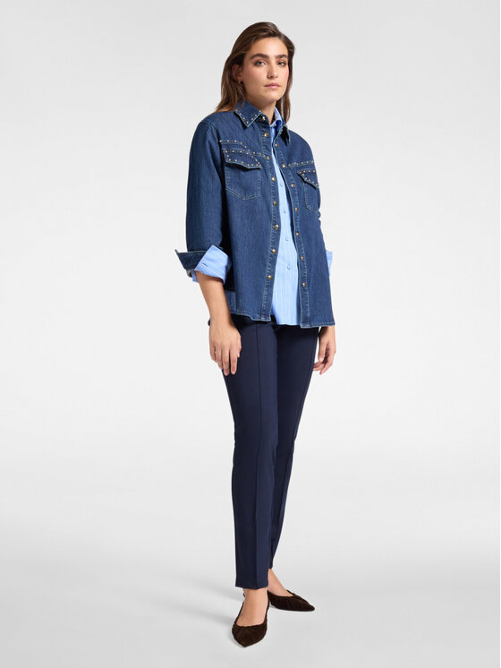 Elena Mirò Elena Mirò Pantaloni di tessuto P022Z200129N034 Blu Skin Fit