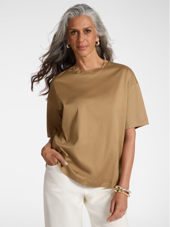 Elena Mirò Elena Mirò T-Shirt G065Z000583N022 Brązowy Regular Fit