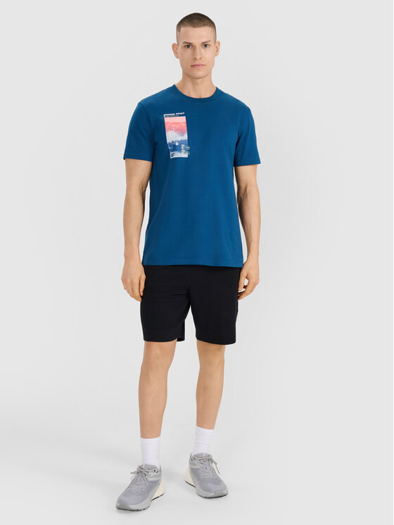 4F 4F T-Shirt MIDSHOP TEXTILE Turkusowy Regular Fit