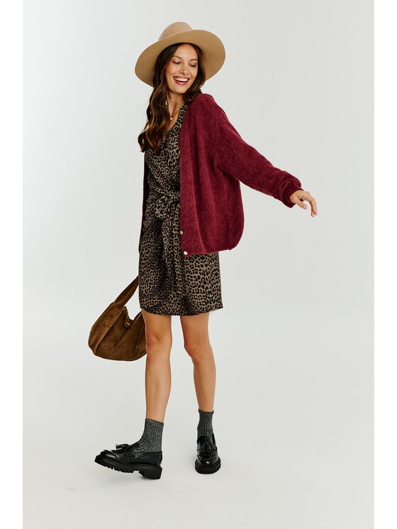 NAOKO NAOKO Sukienka codzienna Leopard Brązowy Regular Fit