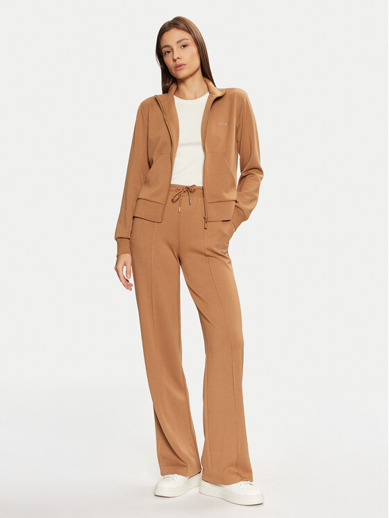 Guess Guess Bluză V5RQ17 KCOB2 Maro Regular Fit