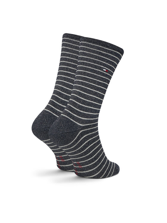 Tommy Hilfiger Tommy Hilfiger Set 3 parov ženskih visokih nogavic 701236464 Mornarsko modra
