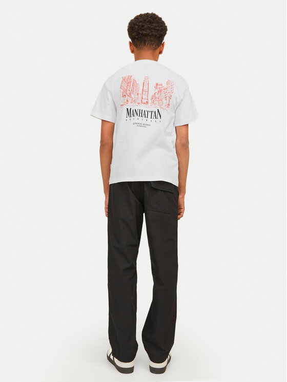 Jack&Jones Junior Jack&Jones Junior Marškinėliai Bronx Square 12263185 Balta Loose Fit