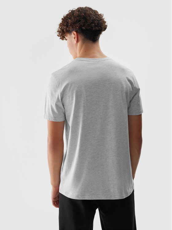 4F 4F T-Shirt 4FWSS24TTSHM1154-27M Szary Regular Fit