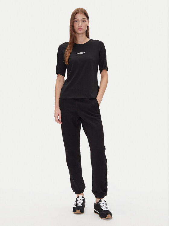 DKNY DKNY Marškinėliai P4JHBRJQ Juoda Regular Fit