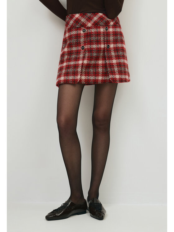 BIZUU BIZUU Spódnica mini NALAYA MINI SKIRT Czerwony Standard Fit