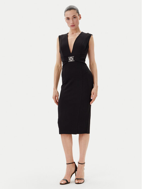 Rinascimento Rinascimento Kokteiļkleita CFC0123769003 Melns Regular Fit