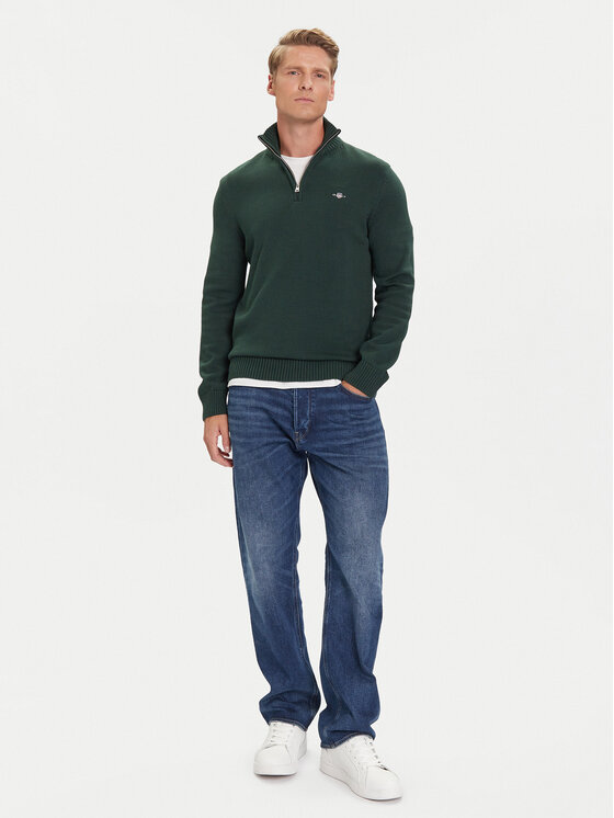 Gant Gant Pulover 8030170 Verde Regular Fit