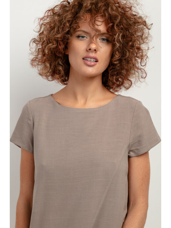 Tessita Tessita Narzutka NARZUTKA_T405_3_L Beżowy Classic Fit