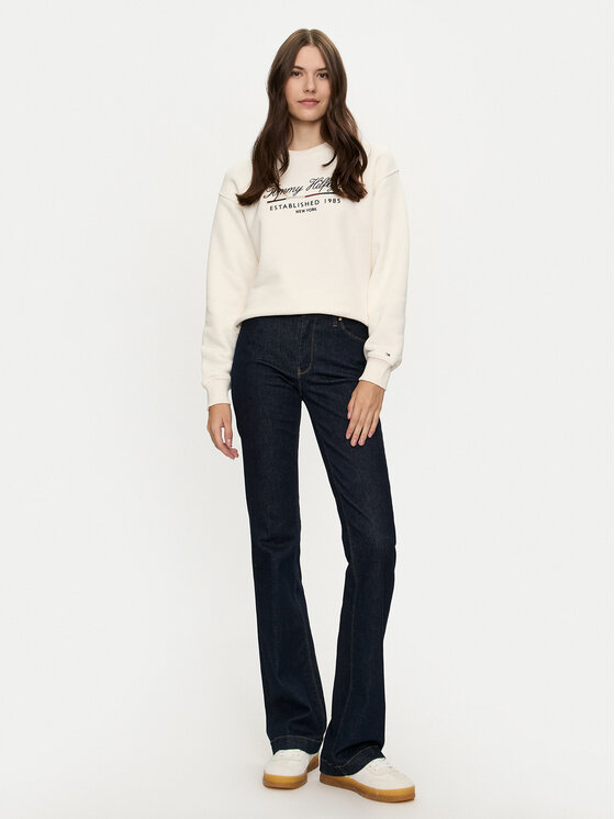 Tommy Hilfiger Tommy Hilfiger Majica dugih rukava Modern WW0WW43574 Bijela Regular Fit