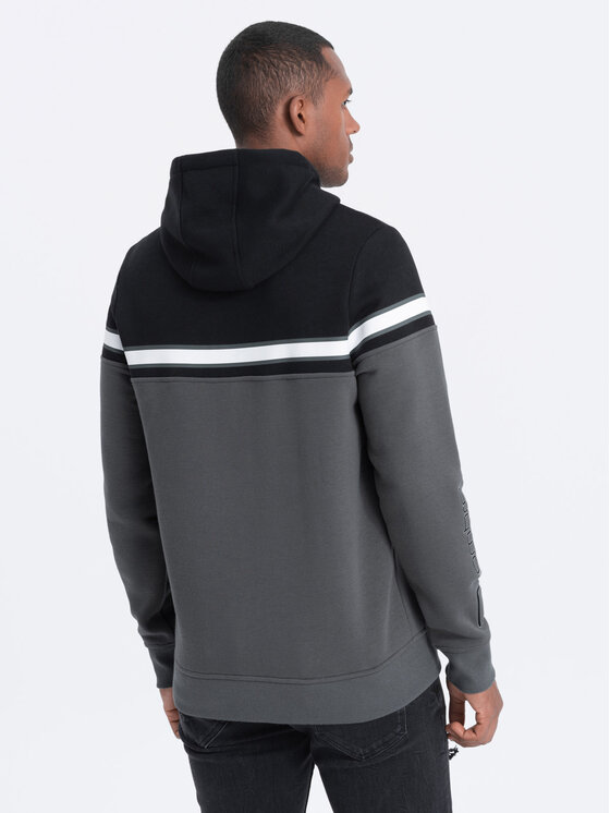 Ombre Ombre Mikina OM-SSNZ-22FW-014 Šedá Regular Fit