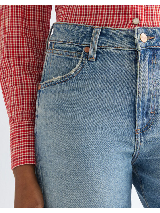 Wrangler Wrangler Szorty jeansowe COWBOY SHORT 5 INCH Niebieski Loose Fit