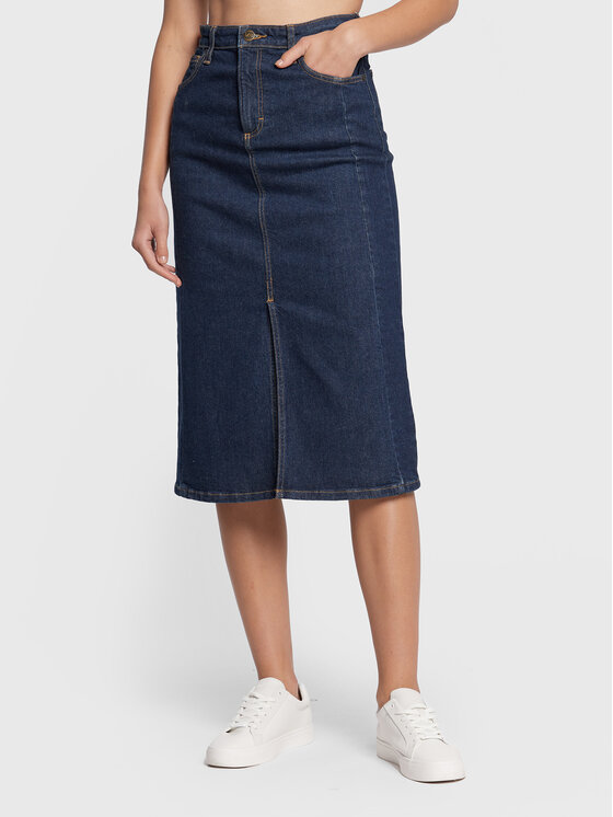 Lee Lee Jeans suknja That's Right L38WBEKK 112322433 Plava Regular Fit
