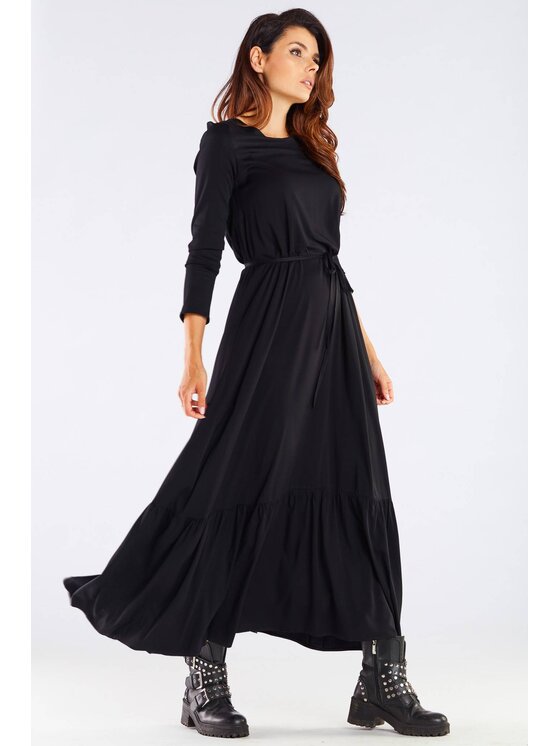 Awama Awama Vestito estivo A455 Nero Basic Fit