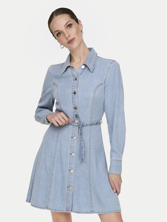 JDY JDY Džínové šaty Kamma 15338892 Světle modrá Standard Fit
