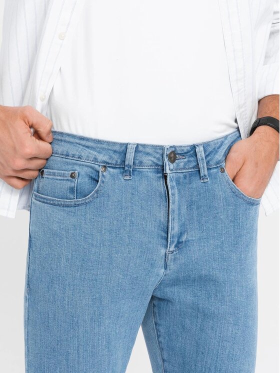 Ombre Ombre Jeansy OM-PADP-0216 Niebieski Slim Fit