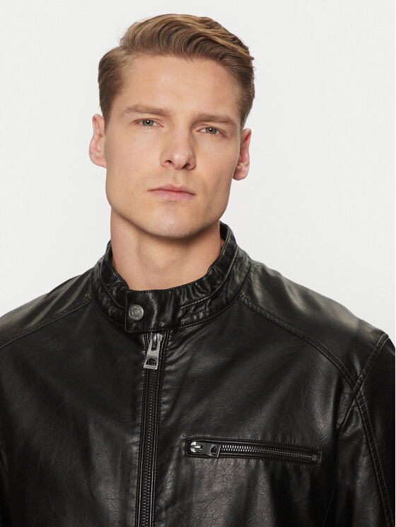 Guess Guess Dirbtinės odos striukė M5RL00 WGU60 Juoda Regular Fit