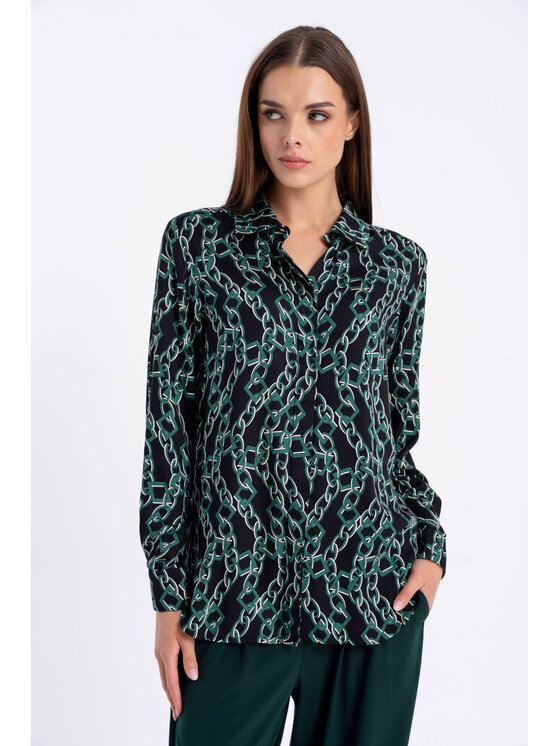 CLICK CLICK Košile 10-6932 Zelená Regular Fit