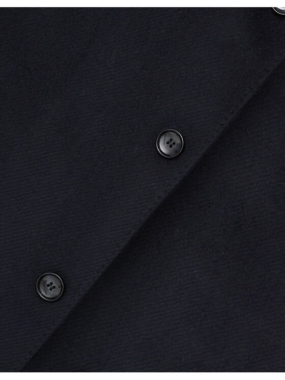 Borgio Borgio Płaszcz wełniany sferro Granatowy Slim Fit