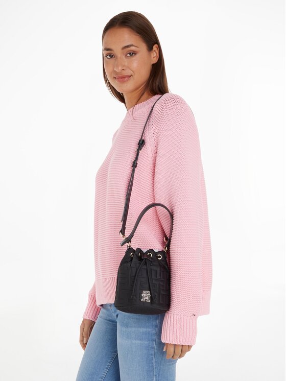 Tommy Hilfiger Tommy Hilfiger Τσάντα Tj Chic Nylon Bucket AW0AW14864 Μαύρο