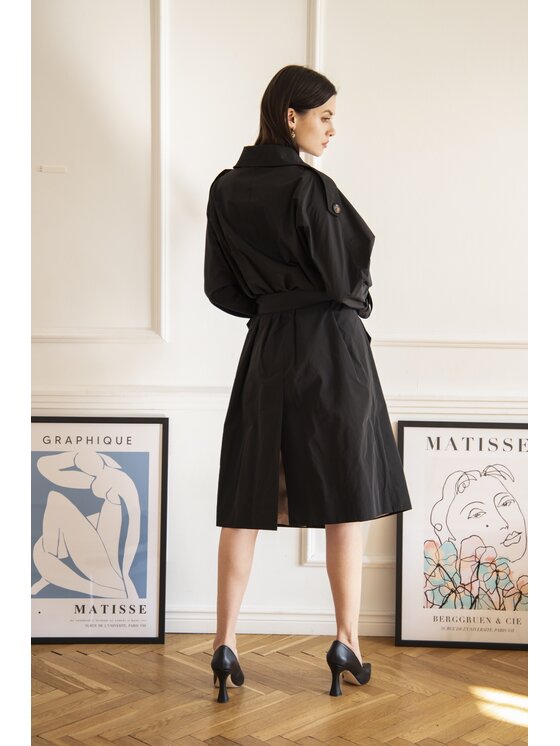 Entelier Entelier Płaszcz przejściowy oversize Czarny Oversize