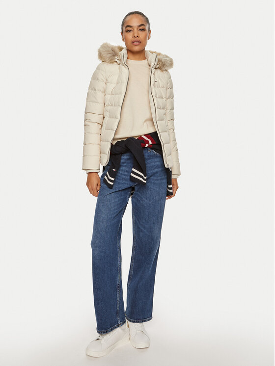 Tommy Jeans Tommy Jeans Vatovaná bunda Basic DW0DW18312 Béžová Slim Fit