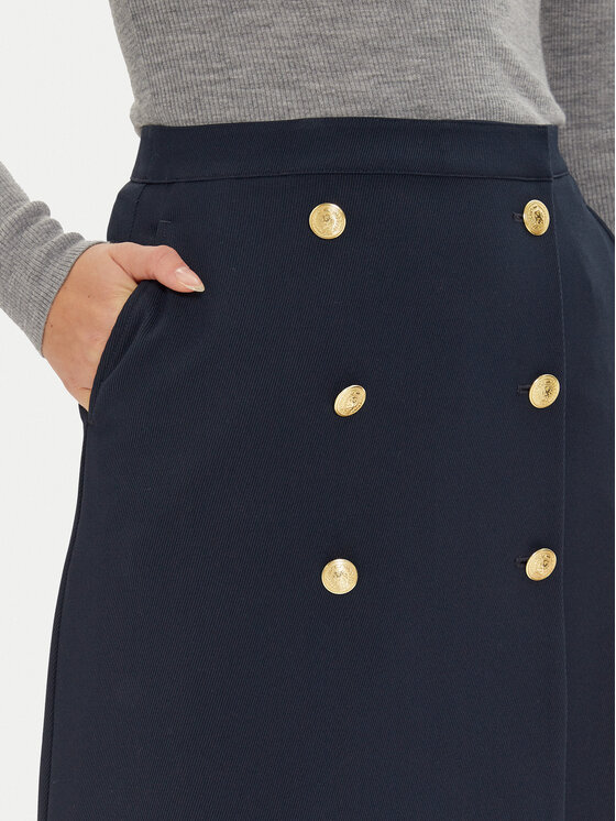 Tommy Hilfiger Tommy Hilfiger Midi szoknya WW0WW43628 Sötétkék Regular Fit