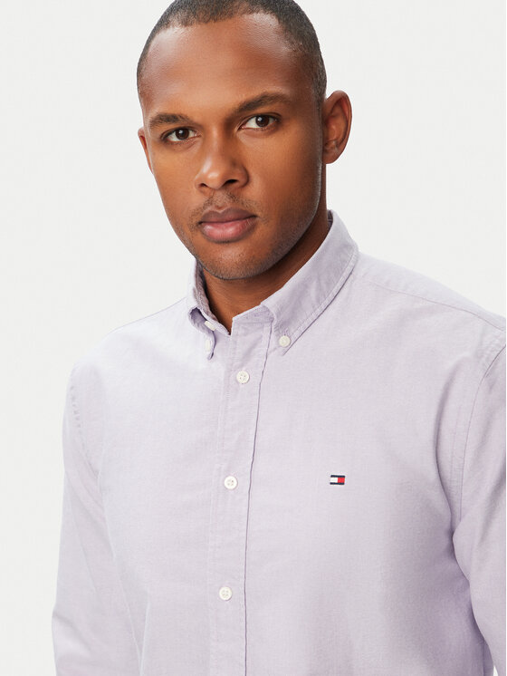 Tommy Hilfiger Tommy Hilfiger Риза Solid Heritage MW0MW35774 Светлолилав Regular Fit