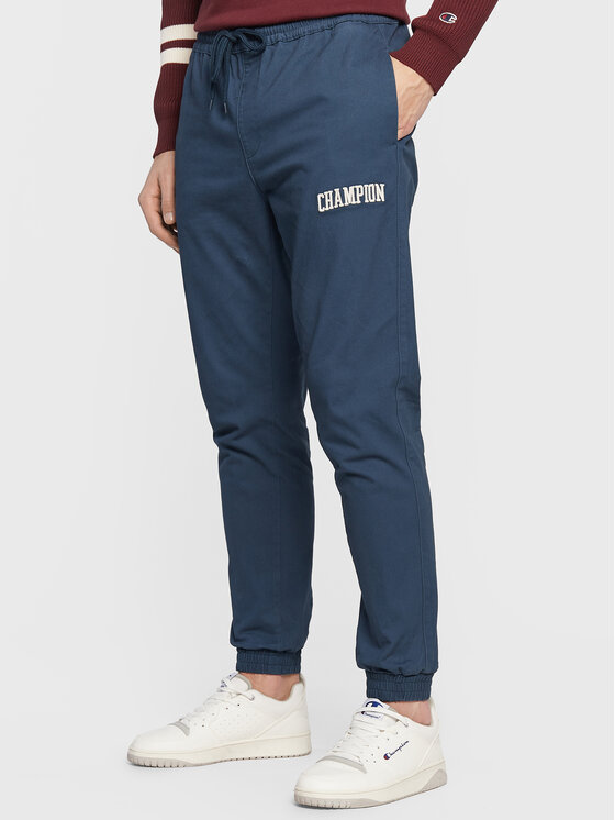 Champion Jogging hlače Bookstore Logo 218170 Mornarsko modra Custom Fit