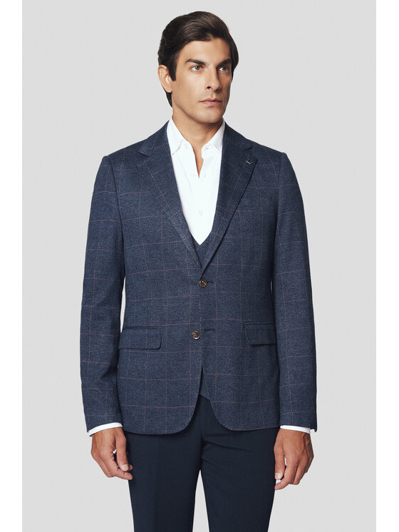 Lancerto Lancerto Marynarka Ferrara MA131224000012 Granatowy Slim Fit