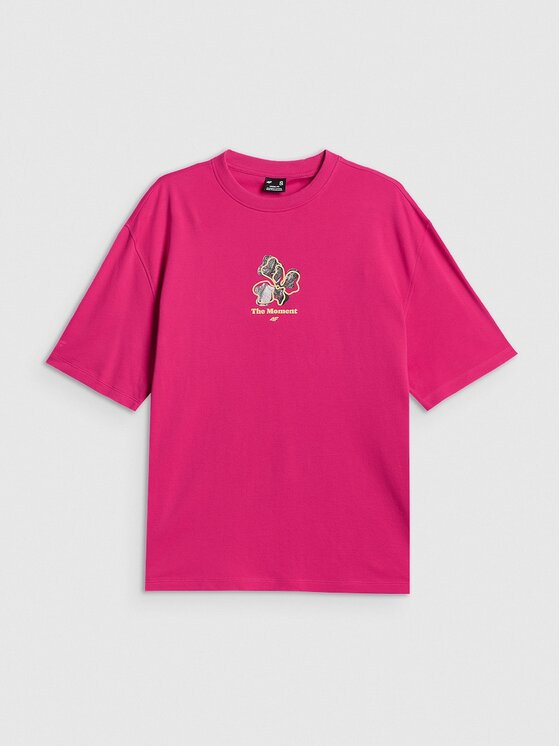 4F 4F T-Shirt CAMP Różowy ciemny Loose Fit