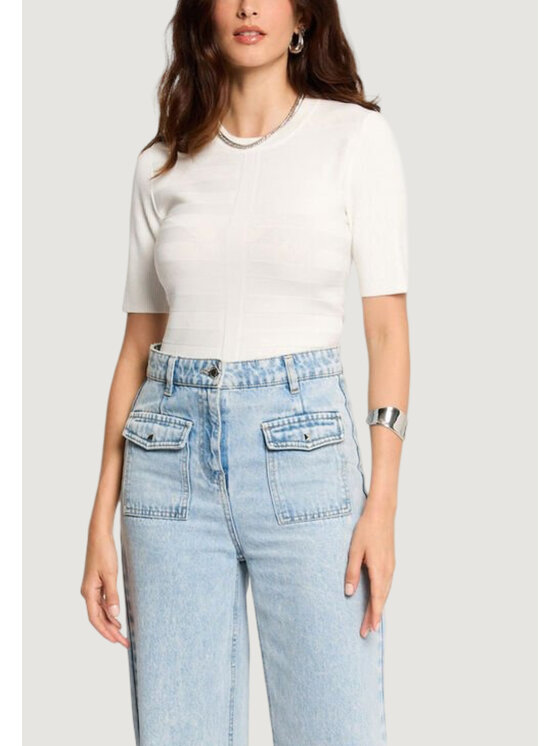 Morgan Morgan Bluse 242-MENTHE Écru Slim Fit