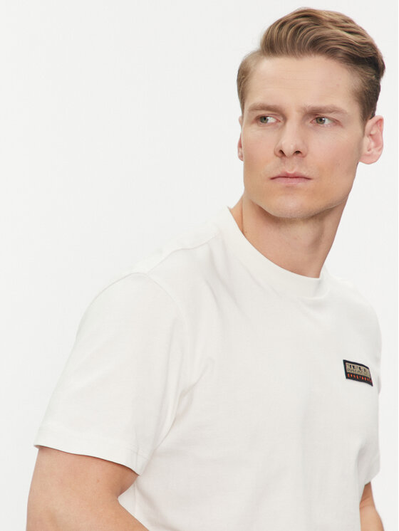 Napapijri Napapijri Tricou Iaato NP0A4HFZ Écru Regular Fit