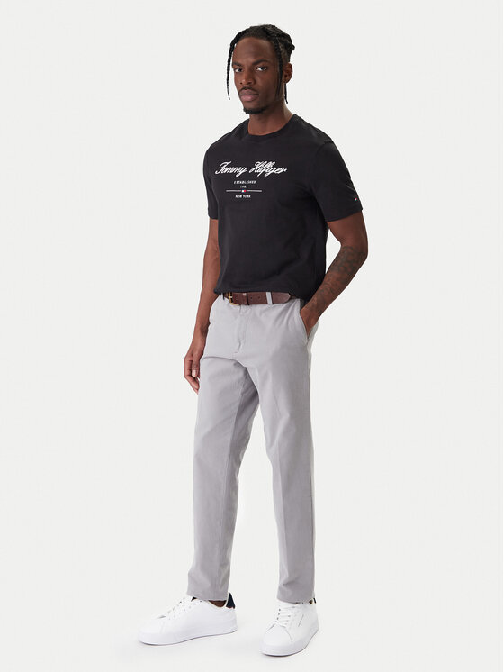 Tommy Hilfiger Tommy Hilfiger Majica Script Logo MW0MW33691 Črna Regular Fit