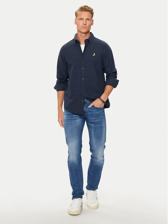 Brave Soul Brave Soul Koszula MSH-230HOLMES Granatowy Regular Fit