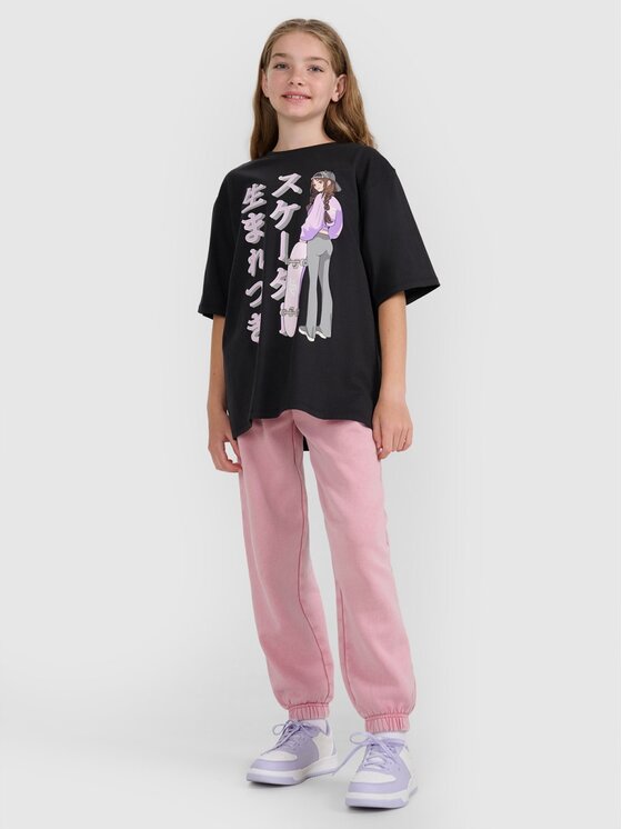 4F 4F T-Shirt 4FJRAW25TTSHF2936-20S Μαύρο Oversize