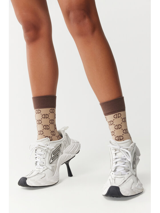 Magda Matyja Magda Matyja Skarpety długie LOGO SOCKS Brązowy
