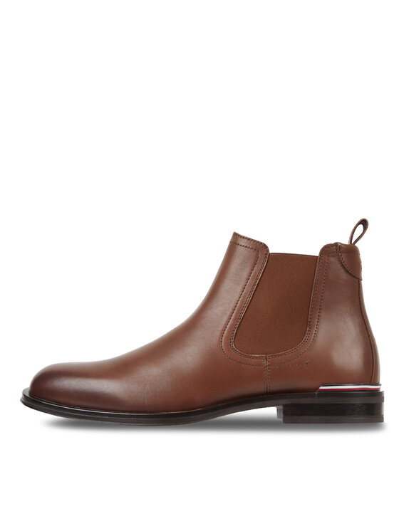 Tommy Hilfiger Tommy Hilfiger Klassische Stiefeletten Core Rwb Hilfiger Lth Chelsea FM0FM04806 Braun
