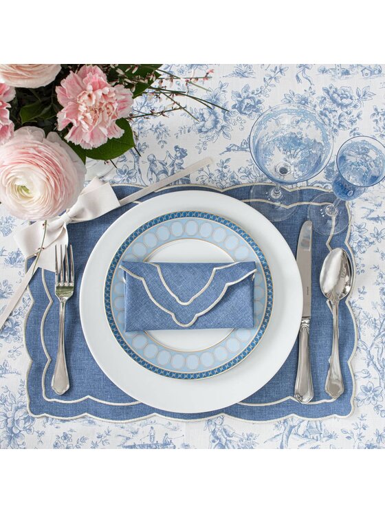 Roseberry Home Roseberry Home Serwetki haftowane Blue Onde Niebieski