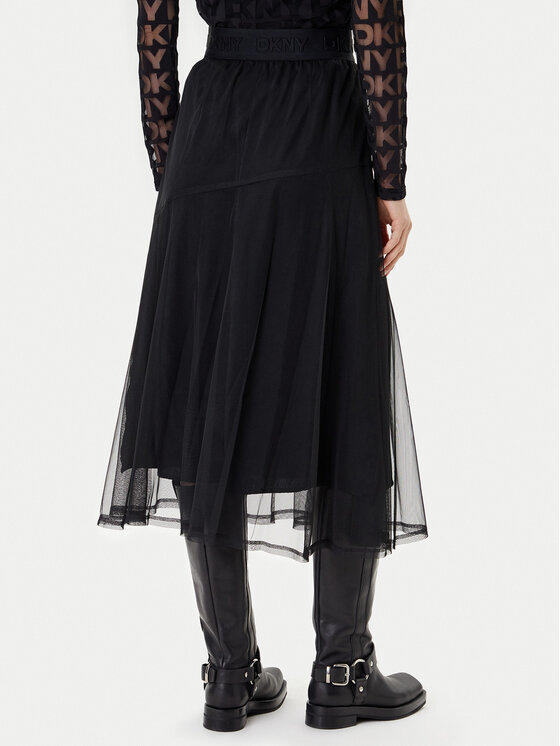 DKNY DKNY Midi szoknya P5GG7CMD Fekete Regular Fit
