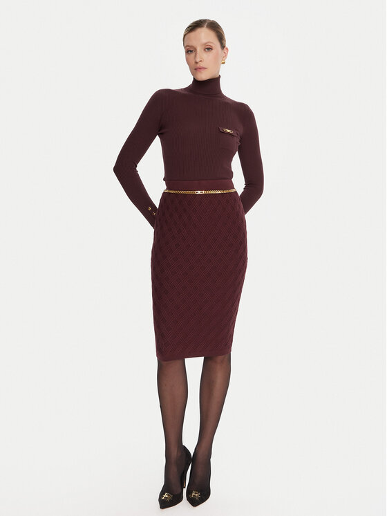 Elisabetta Franchi Elisabetta Franchi Ceruzaszoknya GK-20B-56E2-V390 Bordó Slim Fit