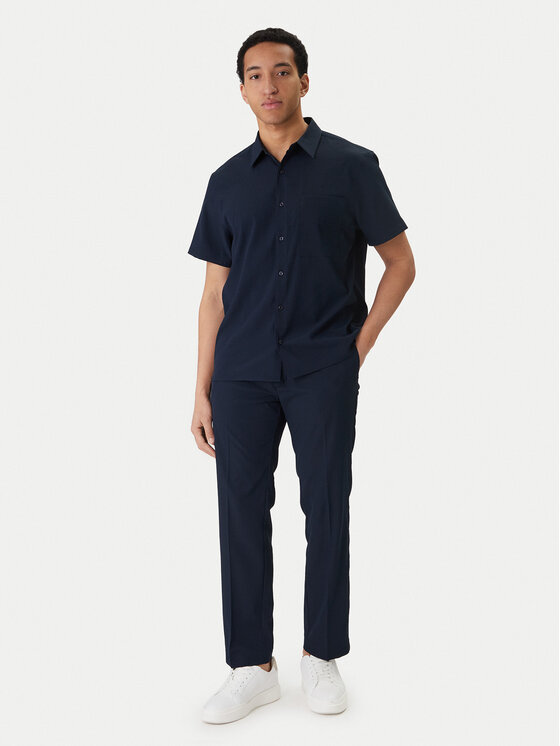 Calvin Klein Calvin Klein Kalhoty z materiálu LV04LF609G Tmavomodrá Straight Fit