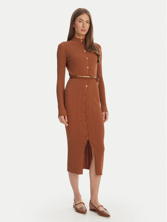 Elisabetta Franchi Elisabetta Franchi Rochie tricotată AM-15S-61E2-V490 Maro Regular Fit