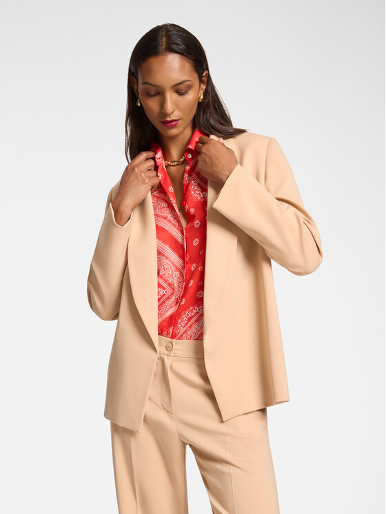 Elena Mirò Elena Mirò Giacca outdoor R059P000108N012 Écru Regular Fit