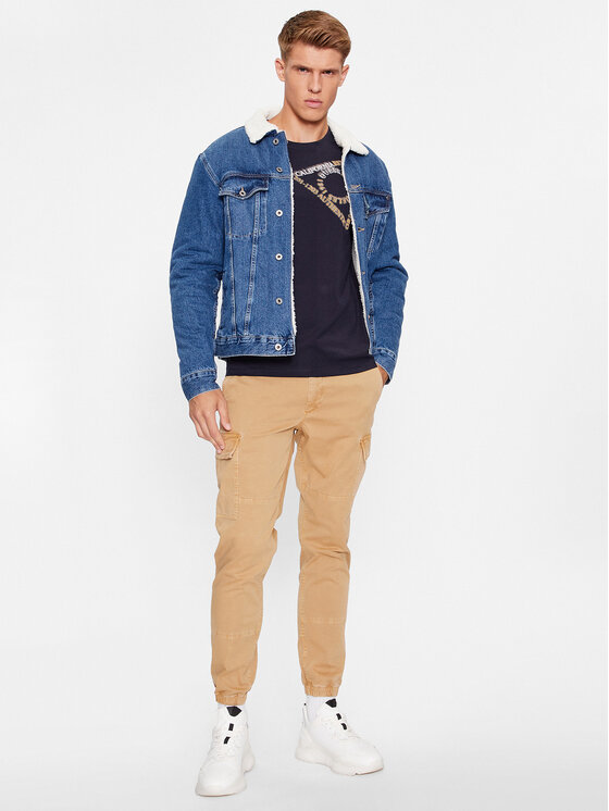 Guess Guess Majica dugih rukava M3BI14 I3Z14 Tamnoplava Slim Fit