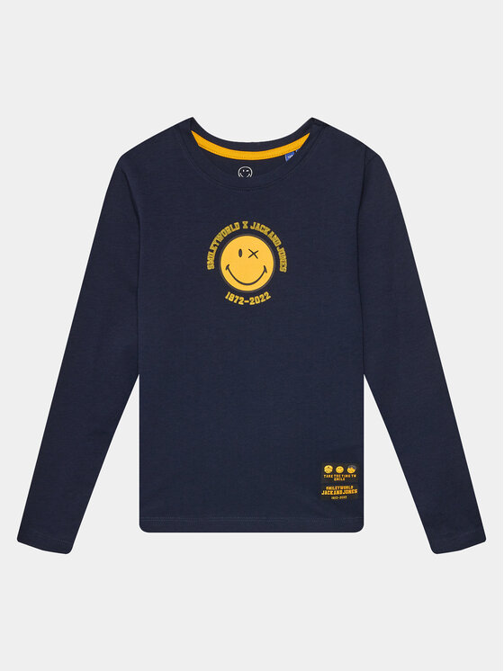 Jack&Jones Junior Blūze Smileyworld 12223448 Tumši zils Regular Fit