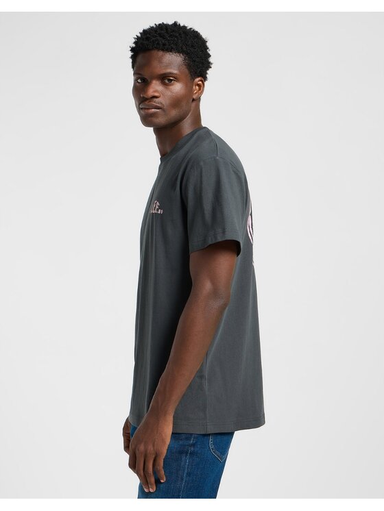 Lee Lee T-Shirt Regular Logo Tee Czarny Regular Fit