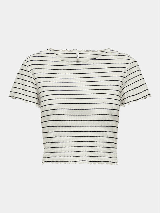 ONLY ONLY T-krekls Anits 15253651 Écru Regular Fit