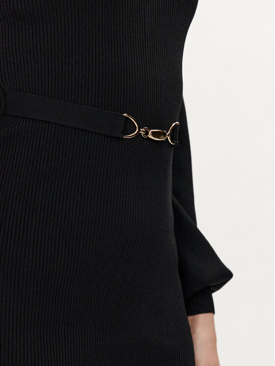 Morgan Morgan Pletena obleka 232-RMROSA Črna Slim Fit