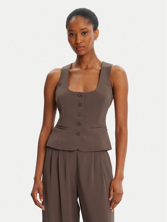 BARDOT Kamizelka Azilla Button 60003TB Brązowy Regular Fit